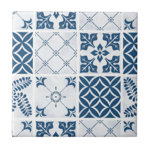 Blaues Mittelmeer-Talavera-Muster  Fliese