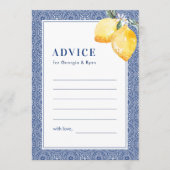 Blaues Mittelmeer-Zitronenmeer Hinweiskarte (Vorderseite)