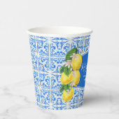 Blaues Mittelmeer-Zitrusfrüchte-Brautparty Pappbecher (Rechts)