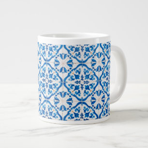 Blaues Mittelmeerklippchen - Elegant Azulejo Jumbo-Tasse