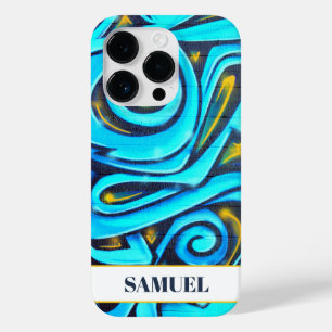 Blaues Modern Graffiti-Muster Case-Mate iPhone 14 Pro Hülle