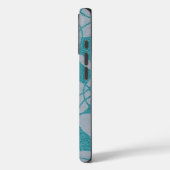 Blaues, modernes Abstraktes Zirkel Muster Personal Case-Mate iPhone Hülle (Rückseite / Links)