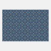 Blaues modernes Batik-Muster Geschenkpapier Set (Vorderseite 3)