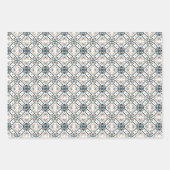 Blaues modernes Batik-Muster Geschenkpapier Set (Vorderseite 2)