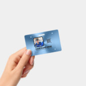 Blaues, modernes berufliches Foto QRcode Ausweis (Handheld)