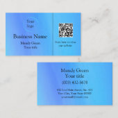 Blaues, modernes Berufliches Logo und QR-Code Visitenkarte (Vorne/Hinten)