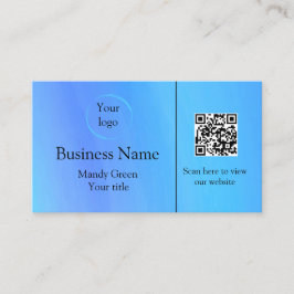 Blaues, modernes Berufliches Logo und QR-Code Visitenkarte