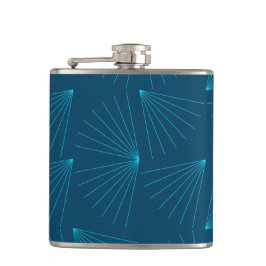 Blaues, modernes, einfaches helles Feierkonzept Flachmann