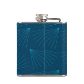 Blaues, modernes, einfaches helles Feierkonzept Flachmann (Rückseite)