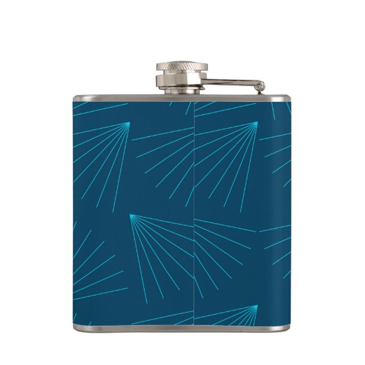 Blaues, modernes, einfaches helles Feierkonzept Flachmann (Rückseite)