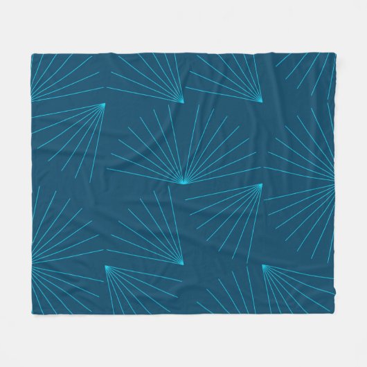 Blaues, modernes, einfaches helles Feierkonzept Fleecedecke (Vorderseite (Horizontal))