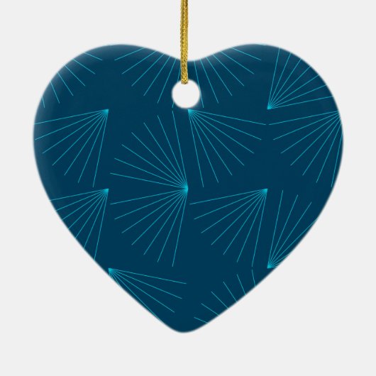 Blaues, modernes, einfaches helles Feierkonzept Keramik Ornament (Hinten)