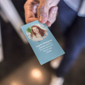Blaues modernes Foto QR-Code Verbinde dich mit mir Visitenkarte