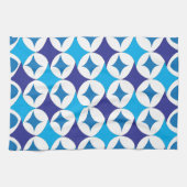 Blaues modernes geometrisches Muster Geschirrtuch (Horizontal)