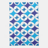 Blaues modernes geometrisches Muster Geschirrtuch (Vertikal)