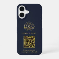 Blaues modernes Geschäftslogo & QR-Code-Promotion