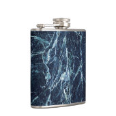 Blaues modernes Marmormuster Flachmann (Rechts)