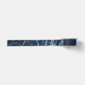 Blaues modernes Marmormuster Satinband (Vorderseite)