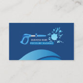 Blaues modernes Minimalistisches Druckwaschen Visitenkarte (Rückseite)