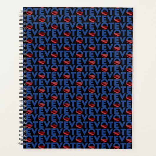 Blaues, modernes Muster der Typografie Planer (Vorderseite)