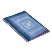 Blaues modernes Quilt-Notizbuch Notizblock (Rechte Seite)