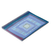 Blaues modernes Quilt-Notizbuch Notizblock (Linke Seite)