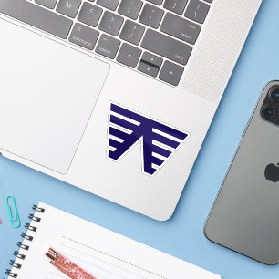Blaues modernes und minimales Buchstabe W Monogram Aufkleber