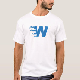 Blaues modernes und minimales Buchstabe W Monogram T-Shirt