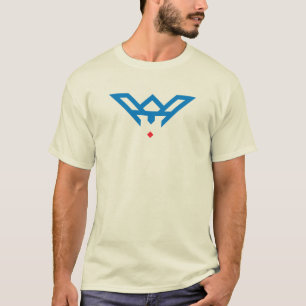 Blaues modernes und minimales Buchstabe W Monogram T-Shirt
