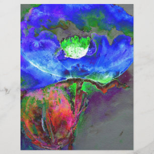Blaues Mohn, blaue abstrakte Blume