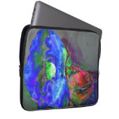 Blaues Mohn, blaue abstrakte Blume Laptopschutzhülle (Vorne Rechts)