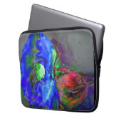 Blaues Mohn, blaue abstrakte Blume Laptopschutzhülle (Vorderseite Links)