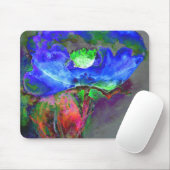 Blaues Mohn, blaue abstrakte Blume Mousepad (Mit Mouse)