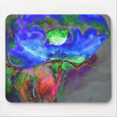 Blaues Mohn, blaue abstrakte Blume Mousepad (Vorne)