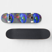 Blaues Mohn, blaue abstrakte Blume Skateboard (Horizontal)