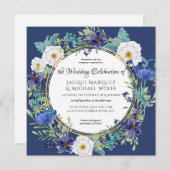 Blaues Mohnblatt in der Blume Blumenzwiebeln Einladung (Vorne/Hinten)