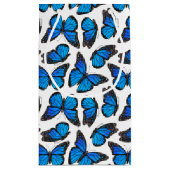 Blaues Monarchfalter-Muster Kleine Geschenktüte (Rückseite)