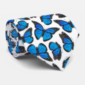 Blaues Monarchfalter-Muster Krawatte (Gerollt)