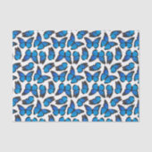 Blaues Monarchfalter-Muster Seidenpapier (Vorderseite)