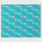 Blaues Mond-Wolkenmuster Geschenkpapier (Flach)
