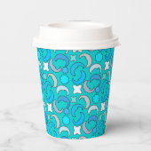 Blaues Mond-Wolkenmuster Pappbecher (Rückseite)