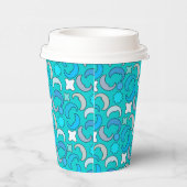 Blaues Mond-Wolkenmuster Pappbecher (Rechts)