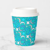 Blaues Mond-Wolkenmuster Pappbecher (Vorderseite)