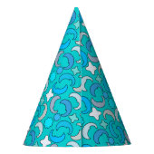 Blaues Mond-Wolkenmuster Partyhütchen (Rückseite)