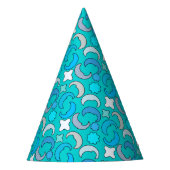 Blaues Mond-Wolkenmuster Partyhütchen (Vorderseite)