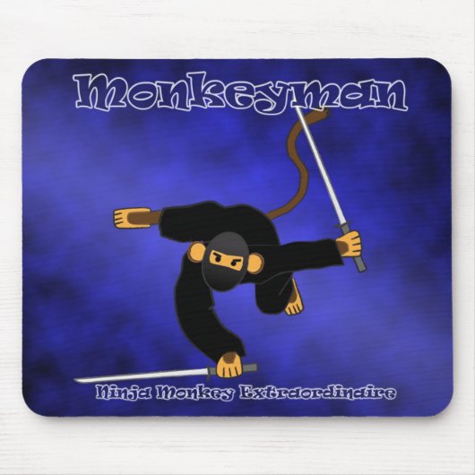 Blaues Monkeyman Mousepad (Vorne)