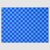 Blaues monochromes Karomuster Seidenpapier (Vorderseite)