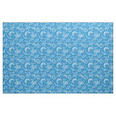 Blaues Monogramm 2 des Strand-Muster-| Stoff (Fat Quarter (45,7 x 55,9 cm))