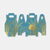 Blaues Monogramm für die Zweige des Golden Trees Geschenkschachtel (Ungefaltet)