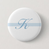 Blaues Monogramm K Button (Vorderseite)